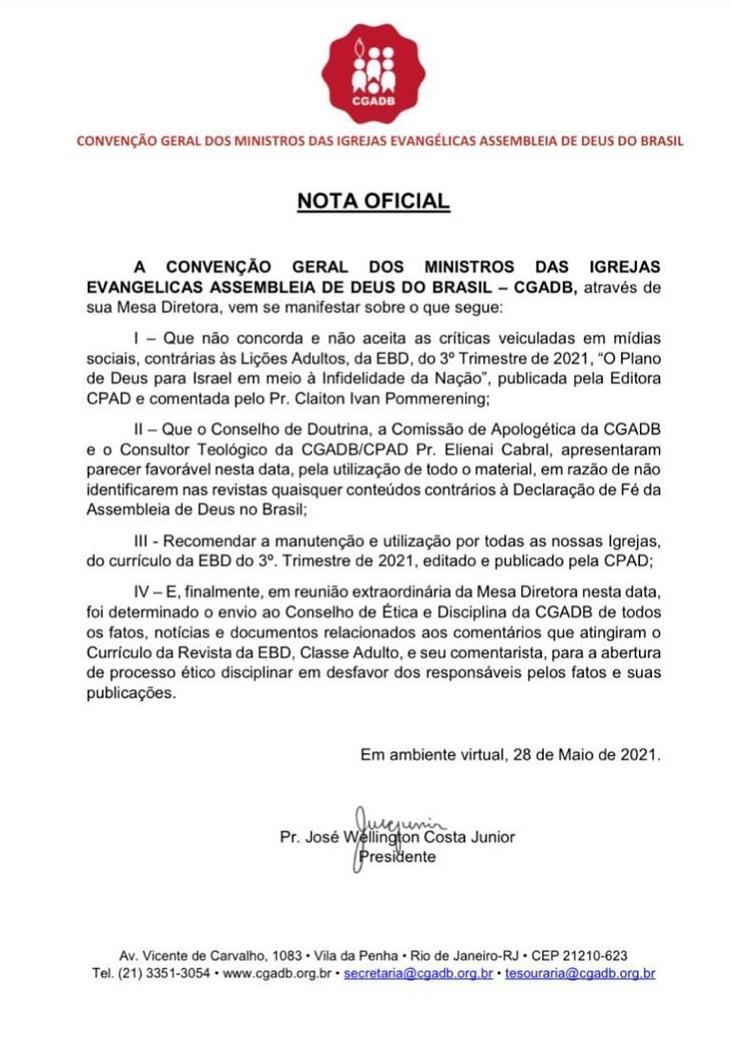 Nota de Esclarecimento